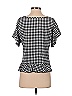 Slate & Willow 100% Polyester Checkered-gingham Multi Color Black Short Sleeve Blouse Size S - photo 2
