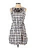 Lilka 100% Rayon Houndstooth Jacquard Argyle Checkered-gingham Grid Plaid Graphic Aztec Or Tribal Print Ivory Casual Dress Size S - photo 1