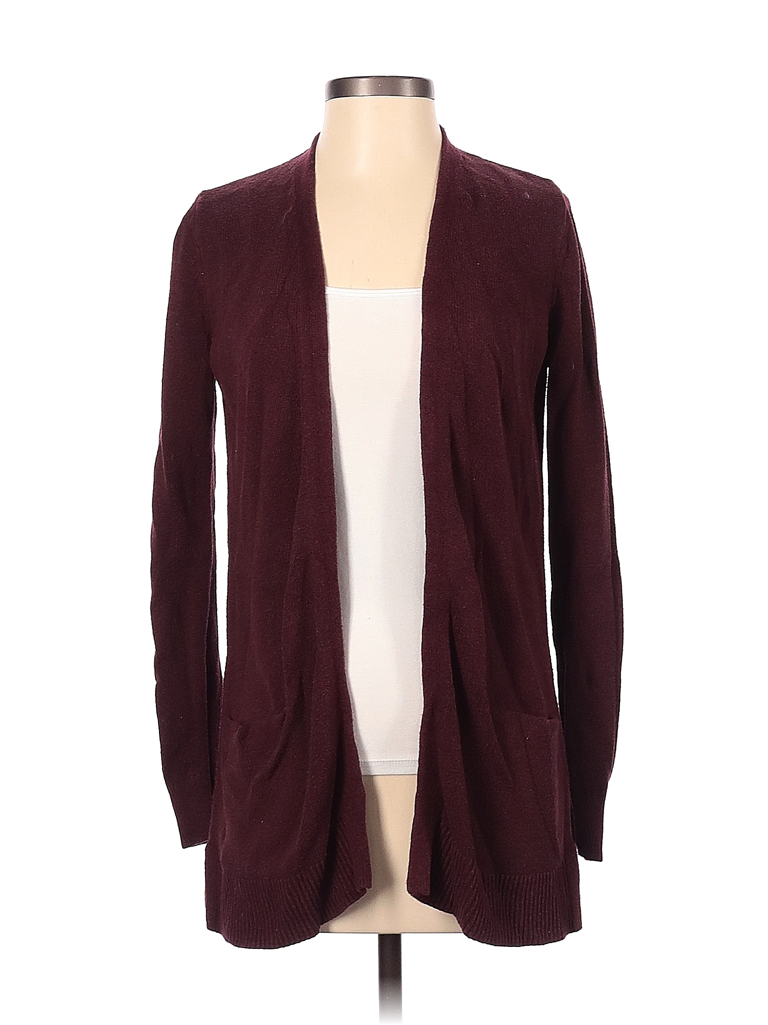 Old Navy Color Block Solid Maroon Burgundy Cardigan Size S (Tall) - 56% ...