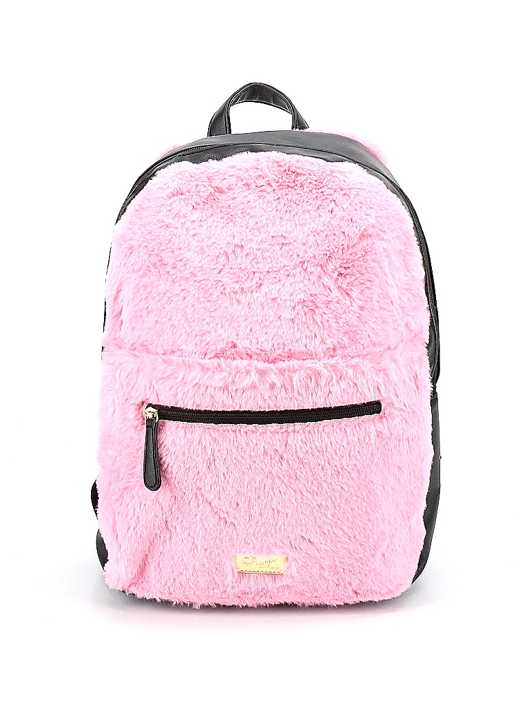Luv Betsey by Betsey Johnson 100 Polyester Solid Colored Pink Backpack