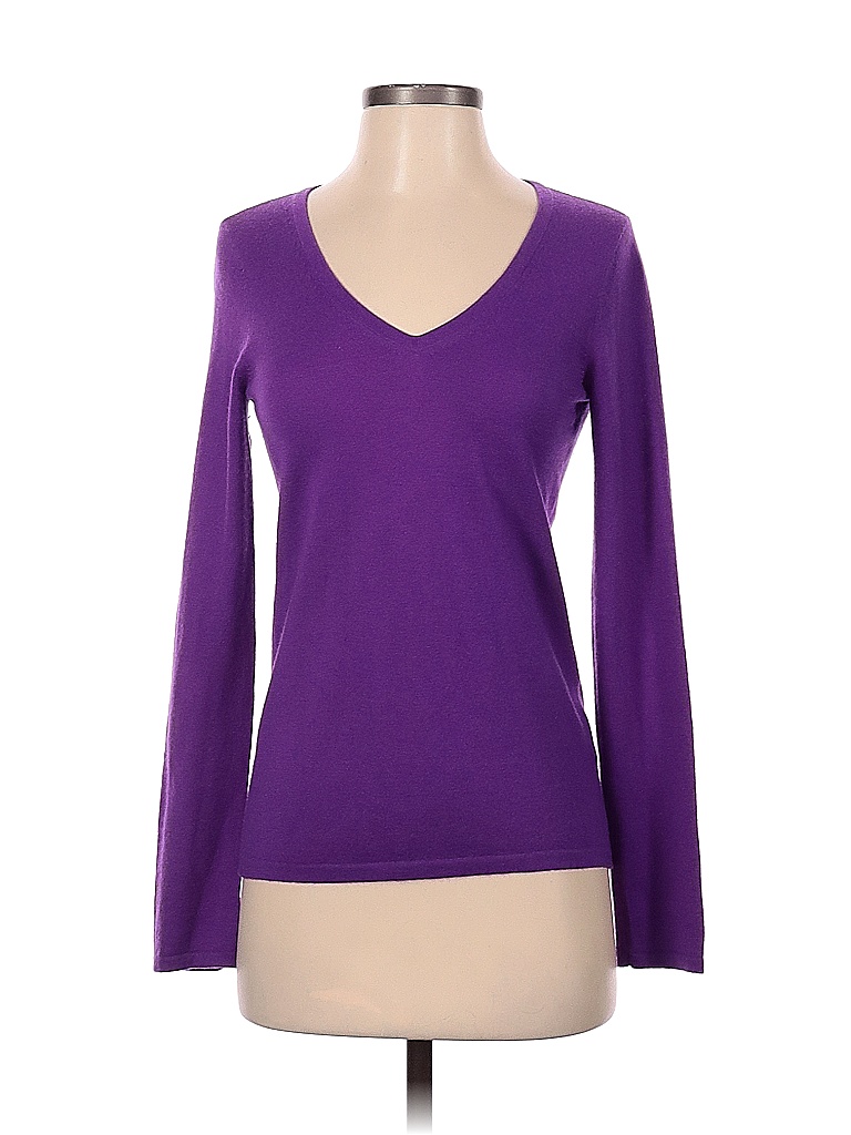 Black Saks Fifth Avenue 100% Cashmere Purple Cashmere Pullover Sweater ...