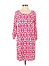 Peach Love Cream California 100% Polyester Argyle Pink Casual Dress Size S - photo 1