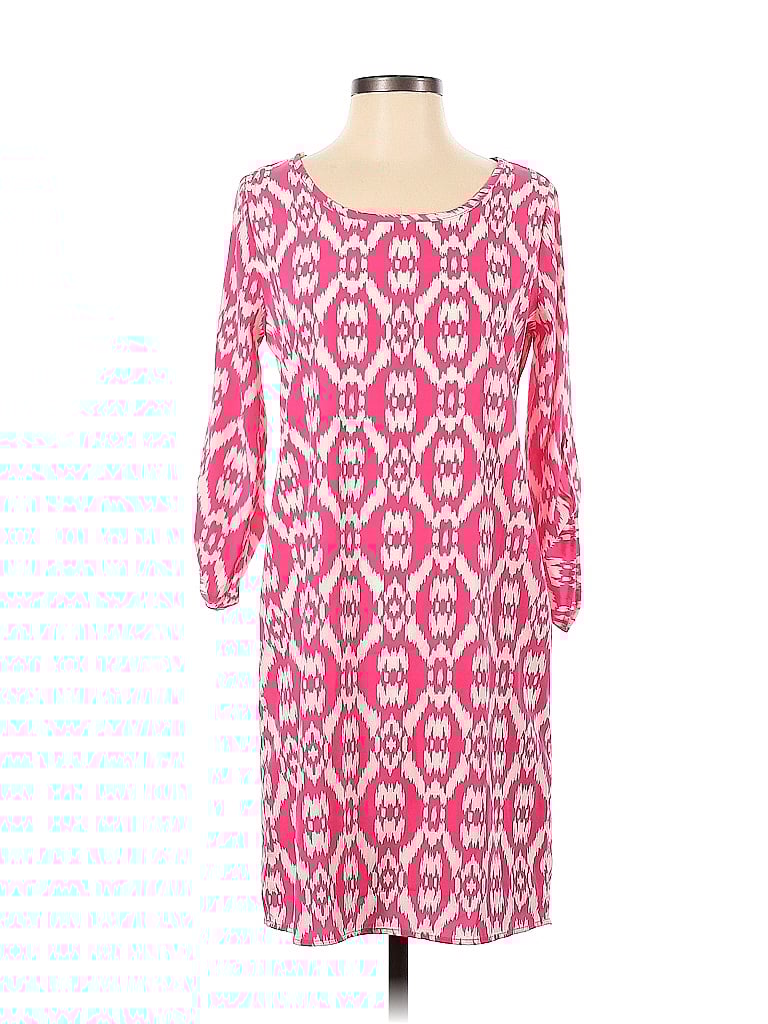 Peach Love Cream California 100% Polyester Argyle Pink Casual Dress Size S - photo 1