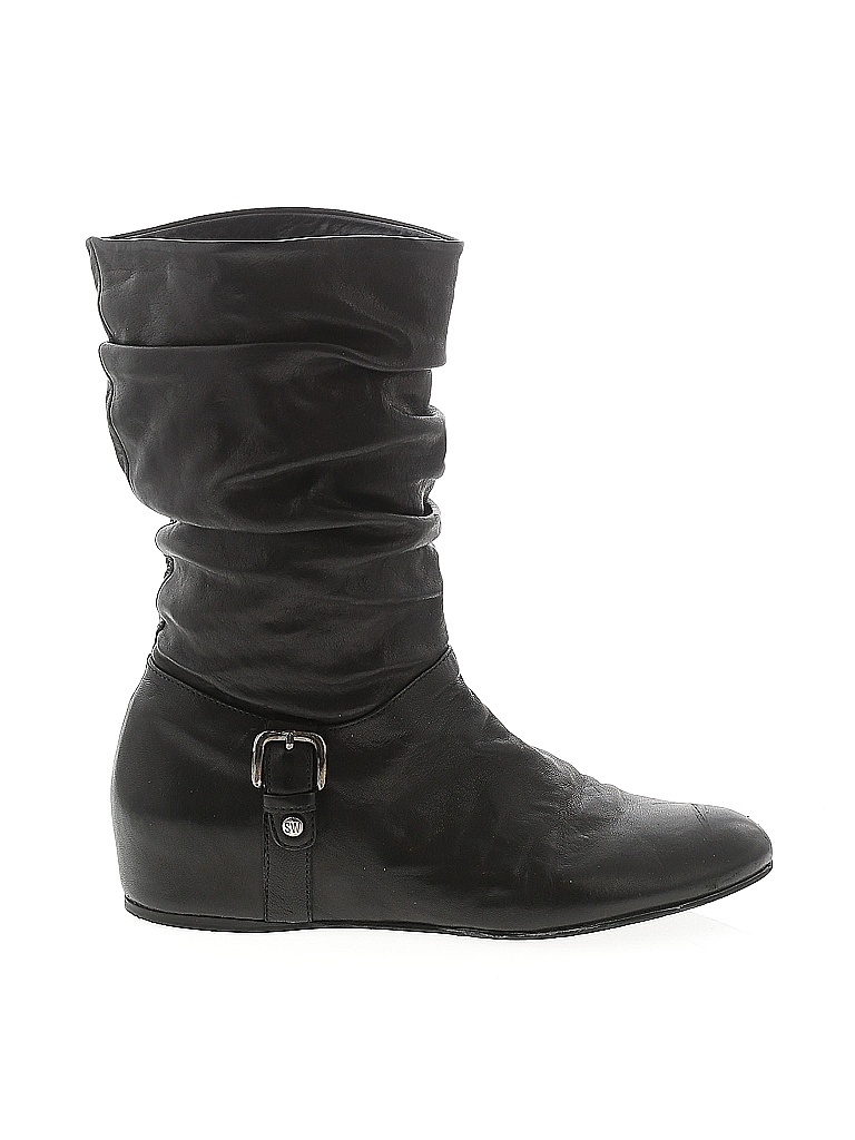 Stuart Weitzman 100 Leather Solid Black Boots Size 8 1/2 87 off