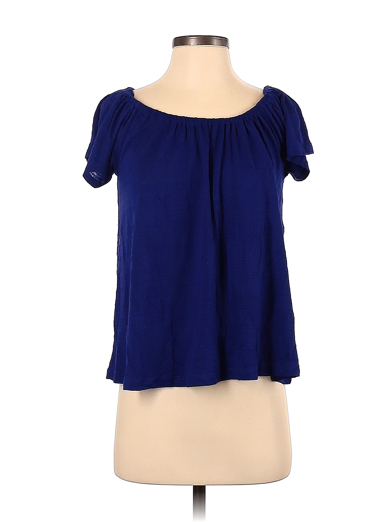 Akemi Kin Solid Blue Short Sleeve Top Size Xs 84 Off Thredup