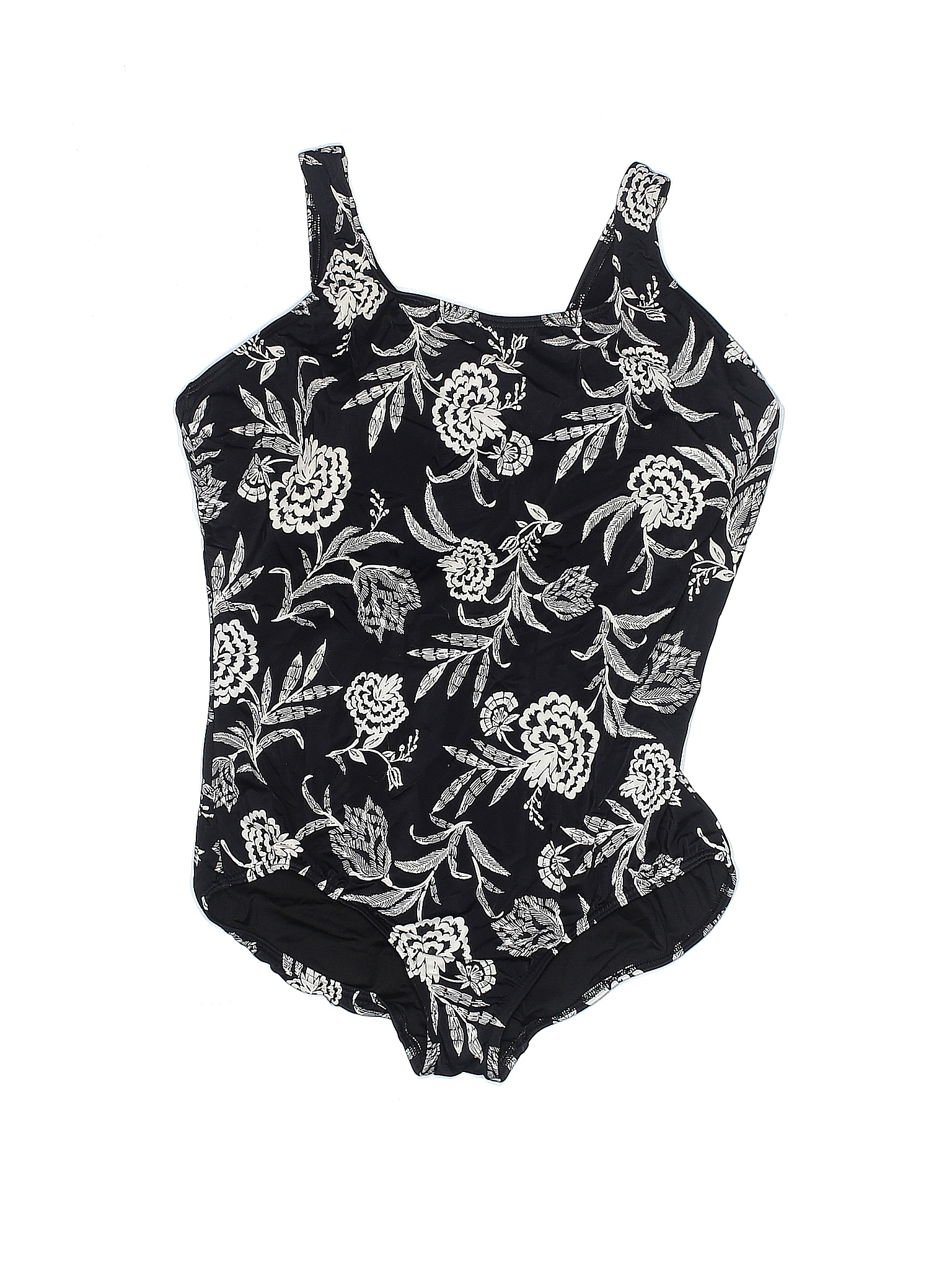 Lands' End Floral Black One Piece Swimsuit Size 24W (Plus) - 74% off ...