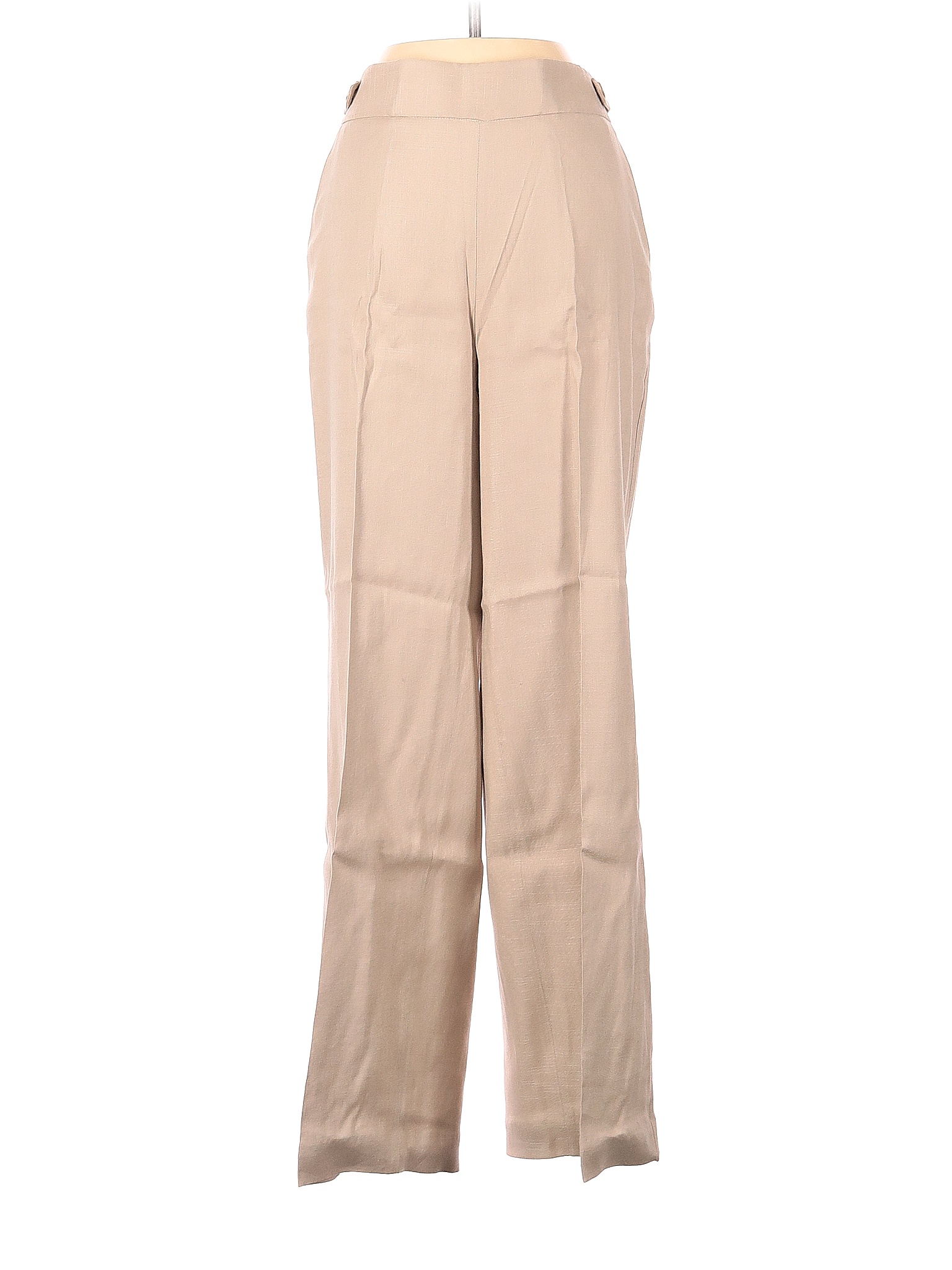 Talbots Outlet Solid Colored Tan Linen Pants Size 4 68 off thredUP