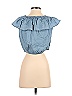 Express Blue Short Sleeve Blouse Size XXS - photo 2