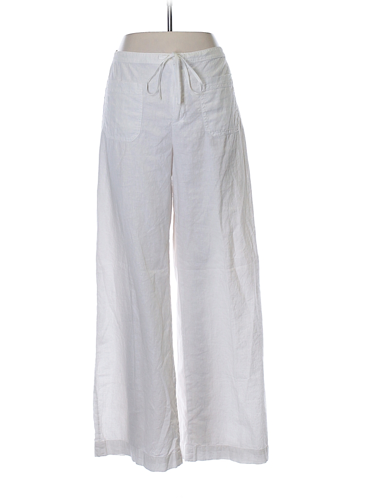 Chaps Solid White Linen Pants Size 12 - 77% off | thredUP