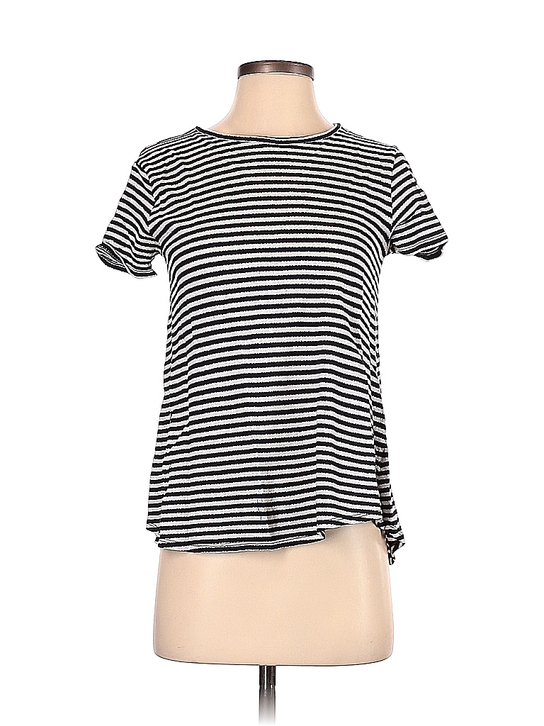 Seed 100% Cotton Stripes Multi Color Black Short Sleeve T-Shirt Size S - photo 1