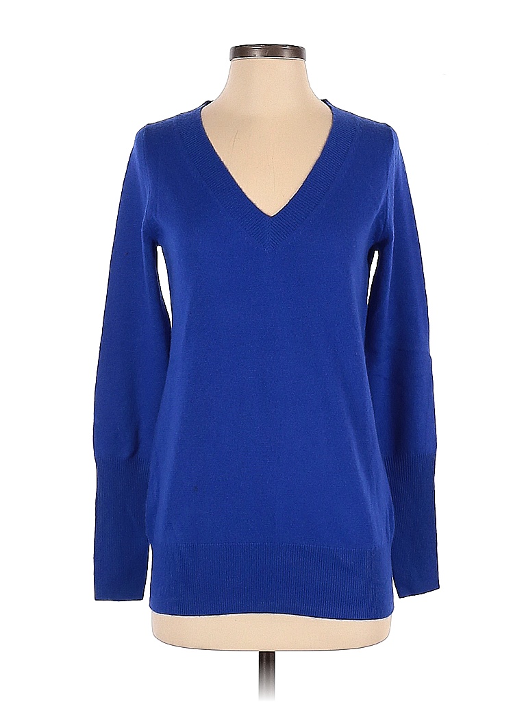 J.Crew Collection 100 Cashmere Color Block Solid Blue Cashmere