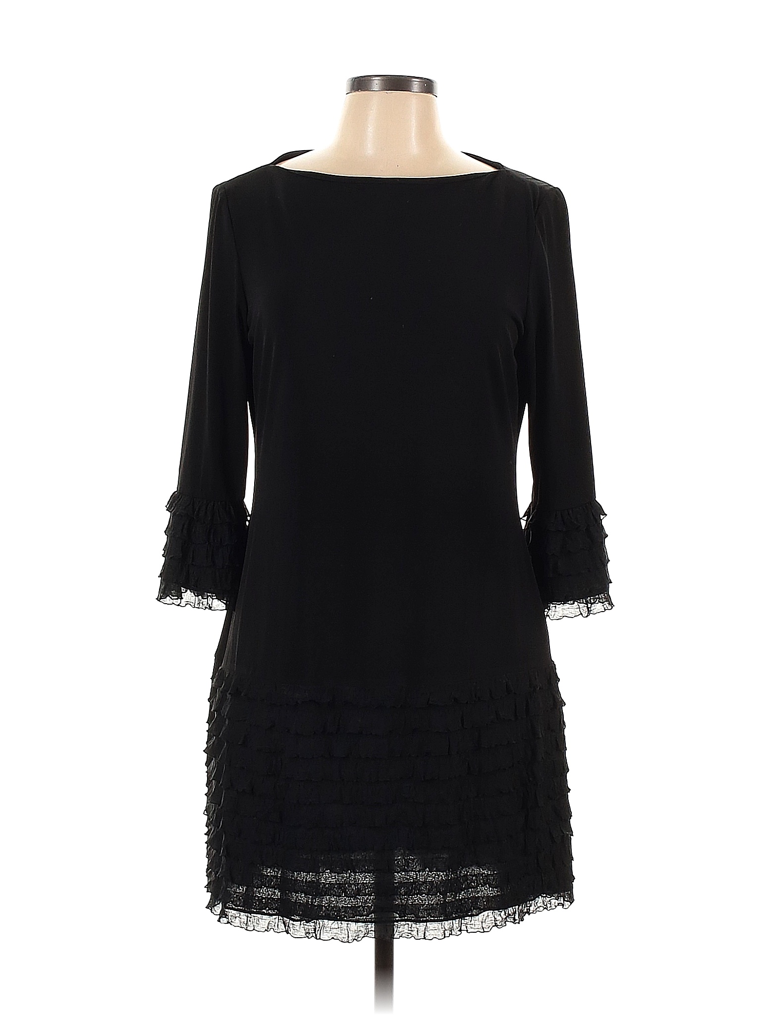 Donna Morgan Solid Black Cocktail Dress Size 12 (Petite) - 71% off ...