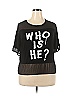 Roommates Black Short Sleeve Top Size 1X - photo 1