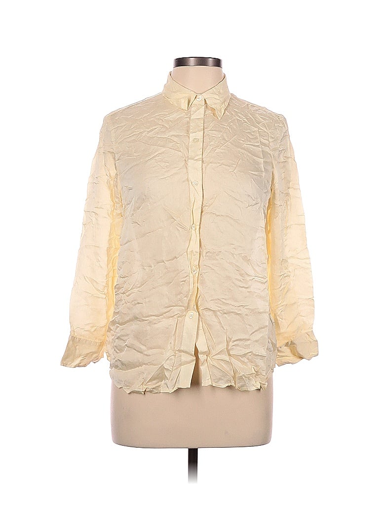 Chaps Brocade Ivory Long Sleeve Blouse Size 10 - photo 1