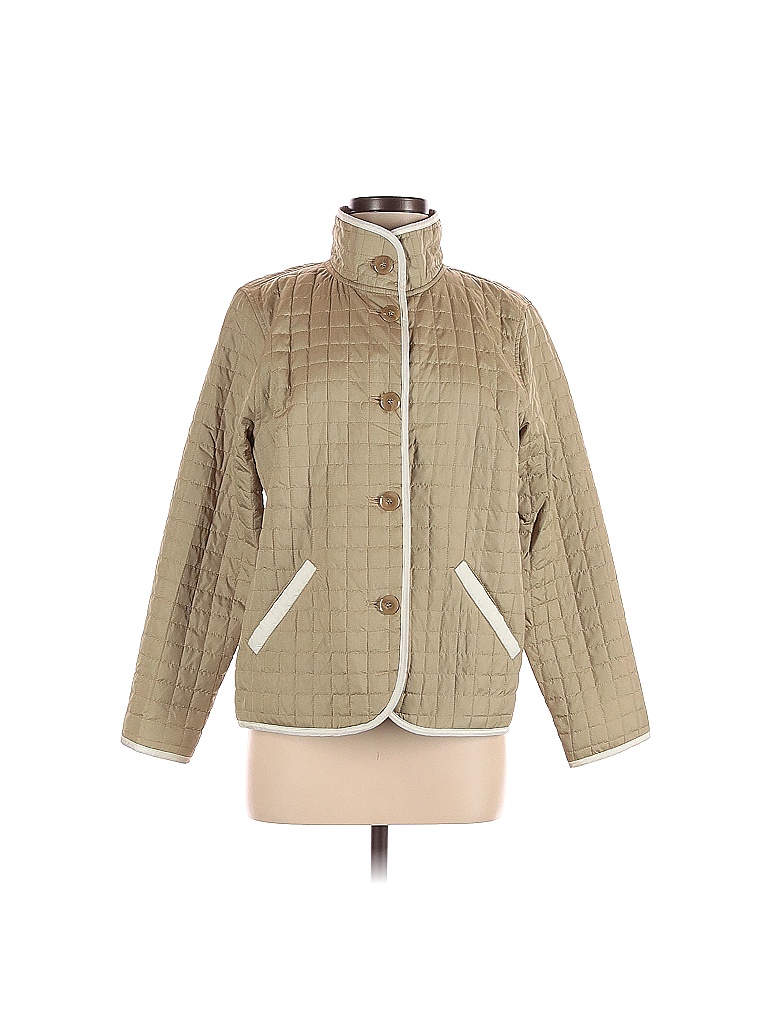 Charter Club 100% Polyester Solid Colored Tan Jacket Size M (Petite ...