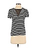 Ella Moss 100% Linen Stripes Black Short Sleeve T-Shirt Size XS - photo 1