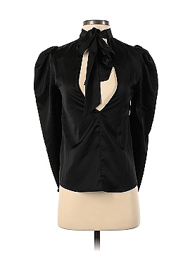 Aqua Long Sleeve Blouse (view 1)