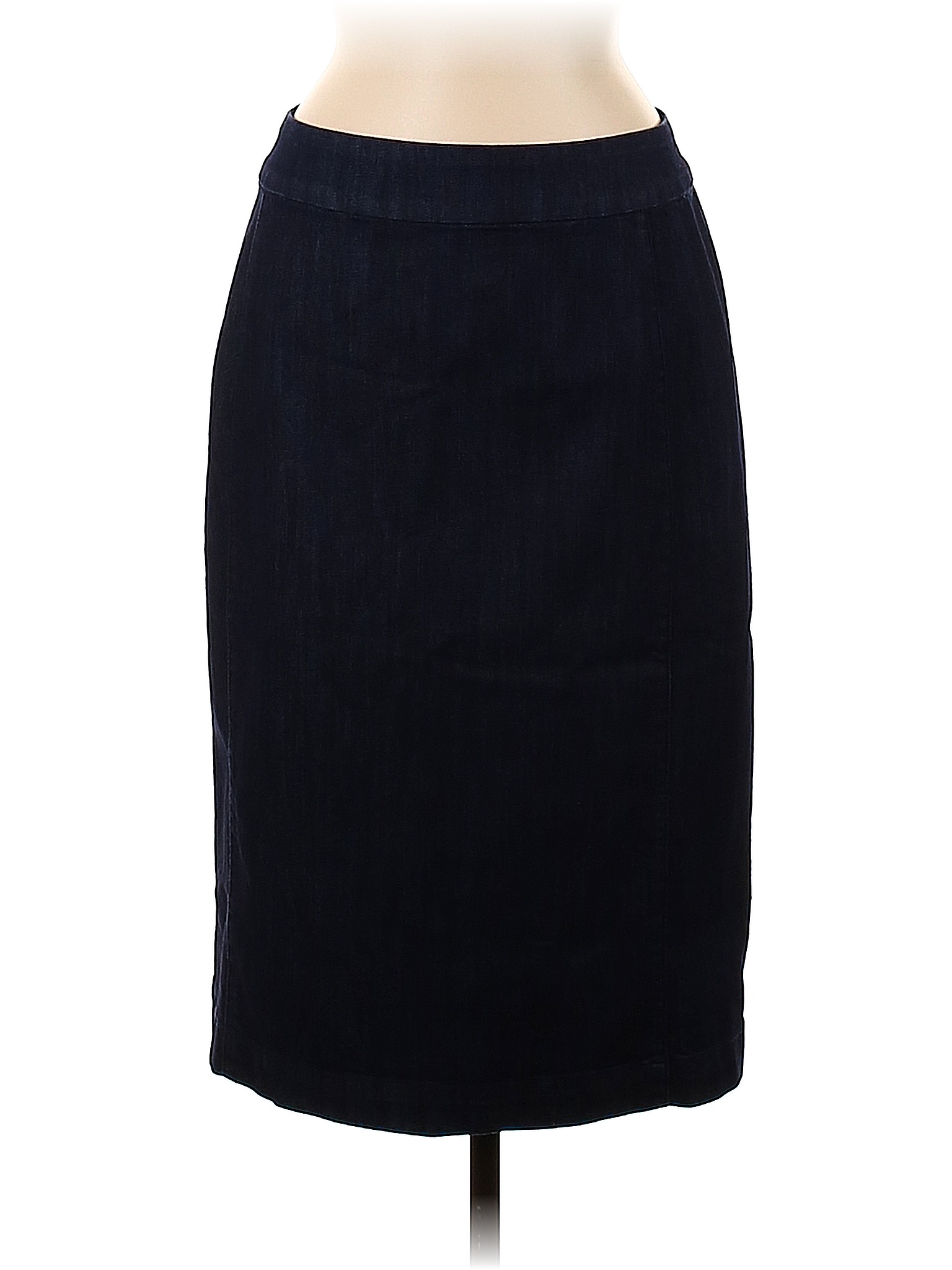 Coldwater Creek Solid Black Blue Denim Skirt Size 6 - 75% off | thredUP