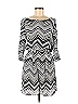 Ella Moss 100% Rayon Chevron-herringbone Chevron Multi Color Black Casual Dress Size M - photo 1