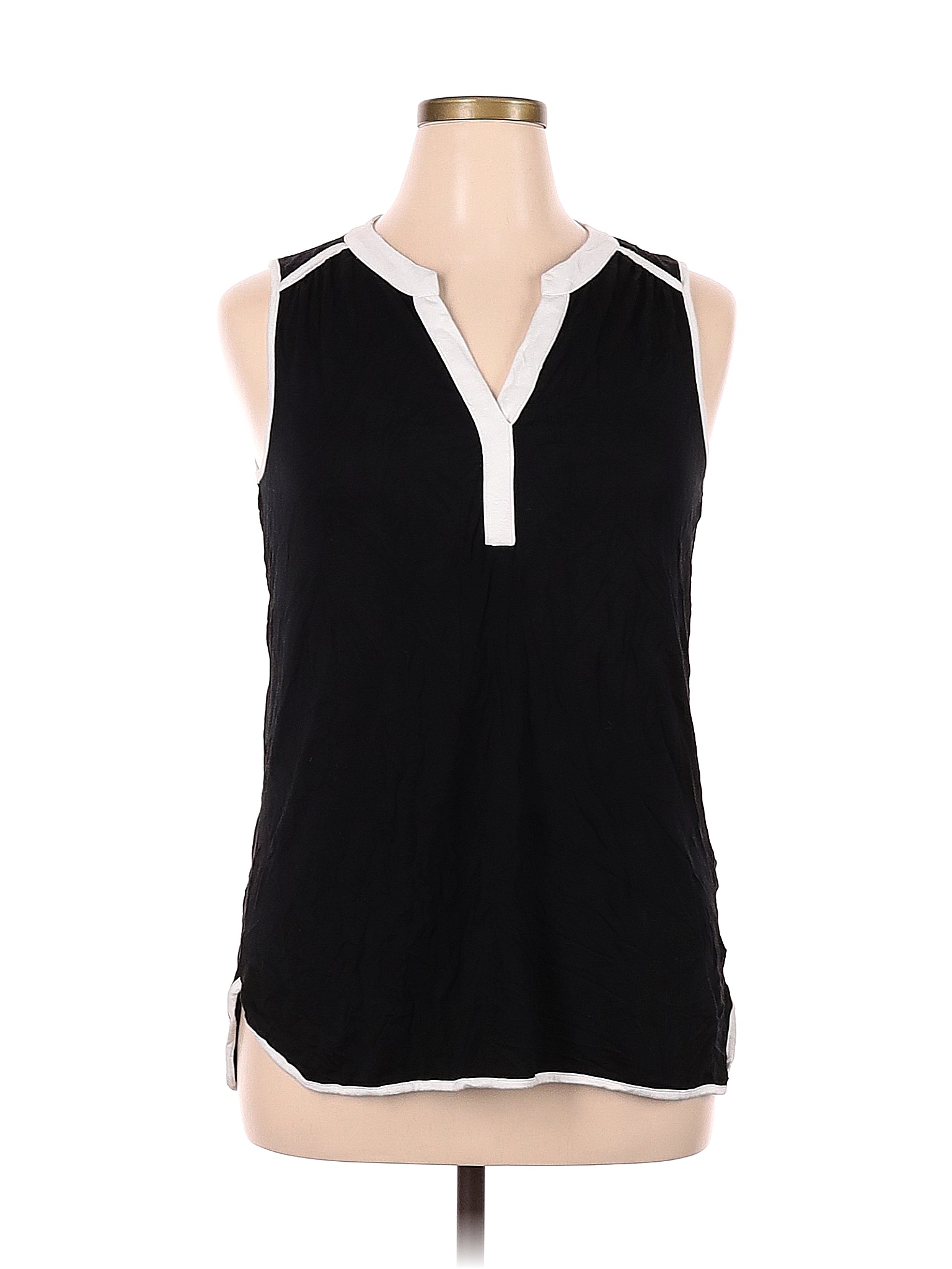 Cable & Gauge Color Block Solid Black Sleeveless Top Size XL 47 off