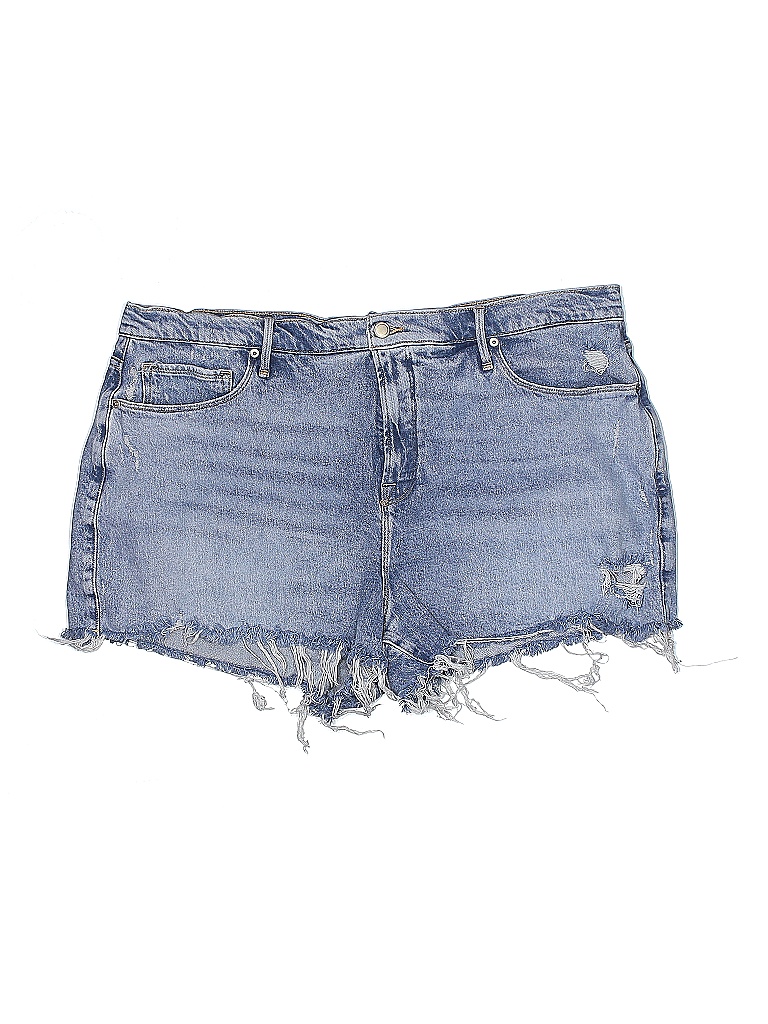 Good American Solid Blue Denim Shorts Size 18 (Plus) 72 off thredUP
