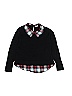 Crewcuts Outlet 100% Cotton Plaid Black Pullover Sweater Size 8 - 9 - photo 1
