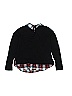 Crewcuts Outlet 100% Cotton Plaid Black Pullover Sweater Size 8 - 9 - photo 2