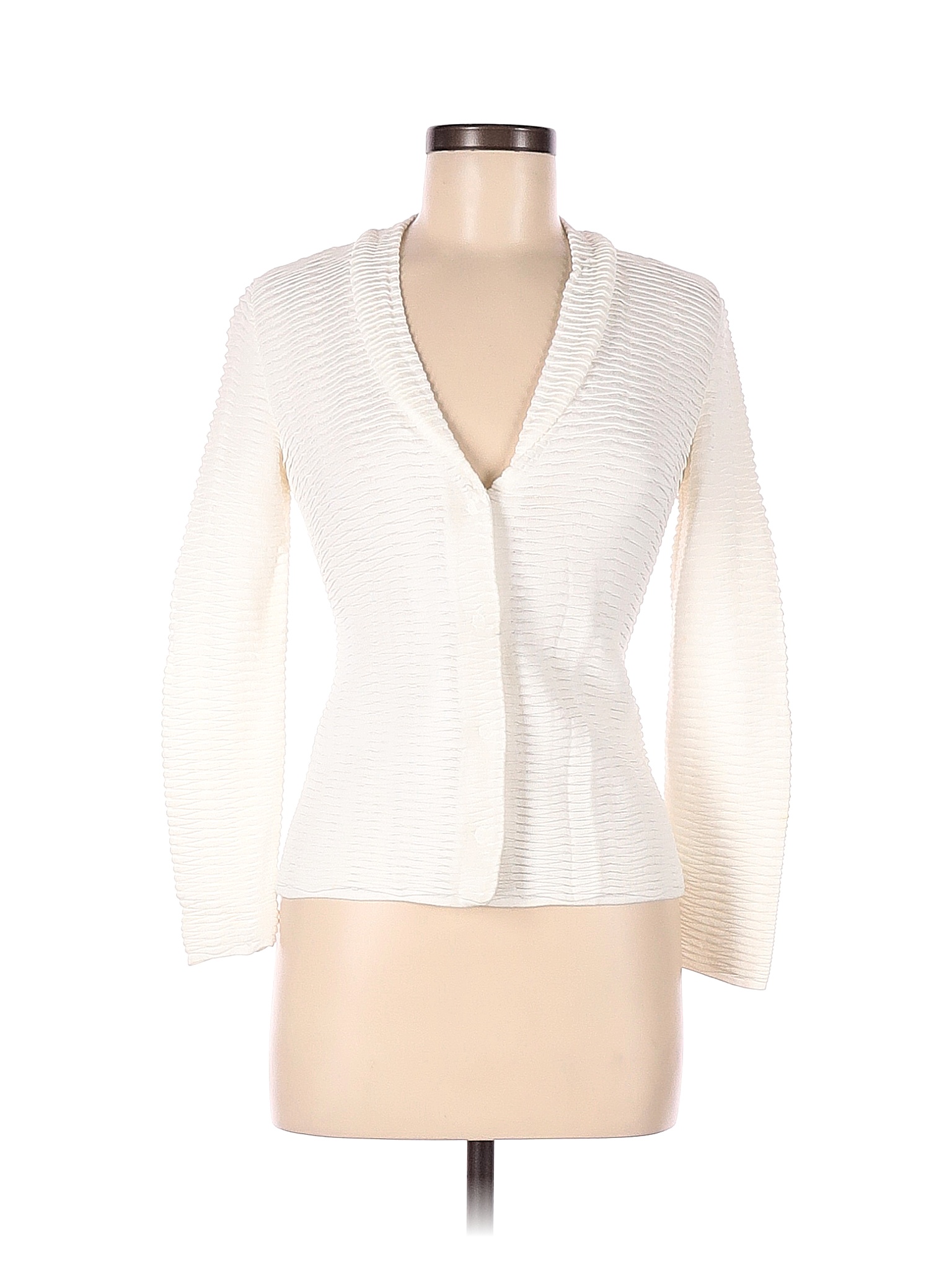 Emporio Armani Color Block Solid White Cardigan Size 38 (EU) - 83% off ...