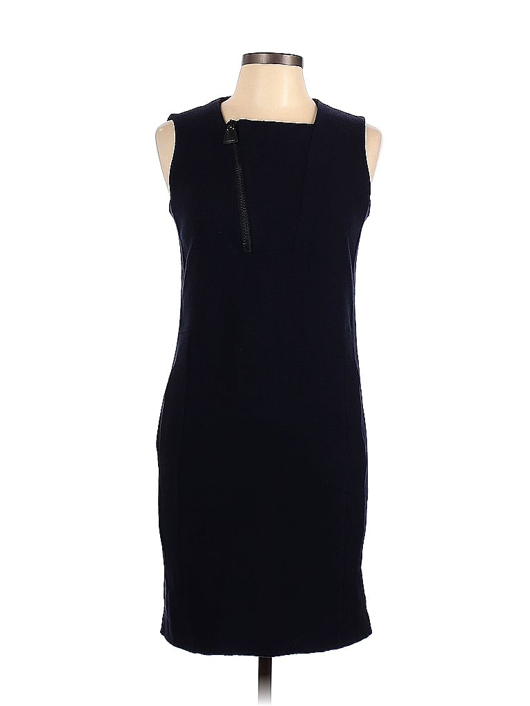 AKRIS 100% Wool Solid Black Blue Casual Dress Size 10 - photo 1