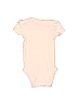 Carter's 100% Cotton Floral Motif Ivory Pink Short Sleeve Onesie Newborn - photo 2