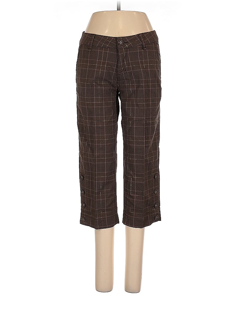 One Tuff Babe Plaid Argyle Tweed Brown Casual Pants Size 5 - 6 - photo 1