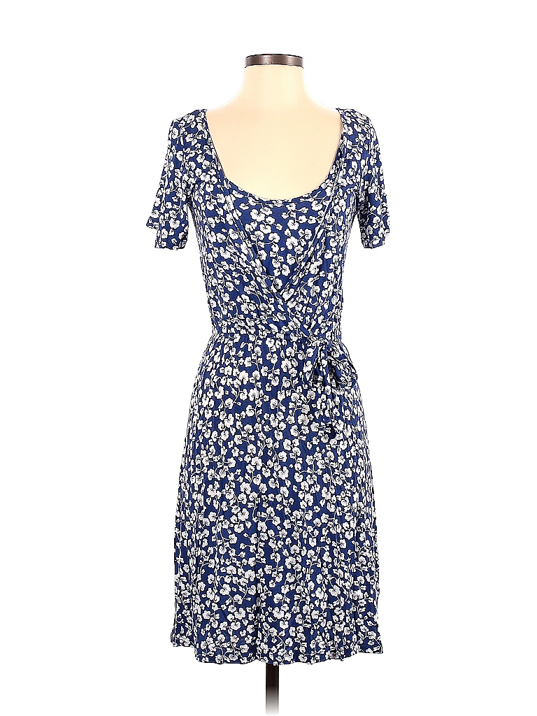 H&M 100 Viscose Floral Multi Color Blue Casual Dress Size S 56 off thredUP