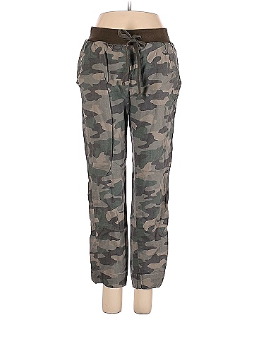 Lucky Brand Camo Gray Green Linen Pants Size XS - 76% off