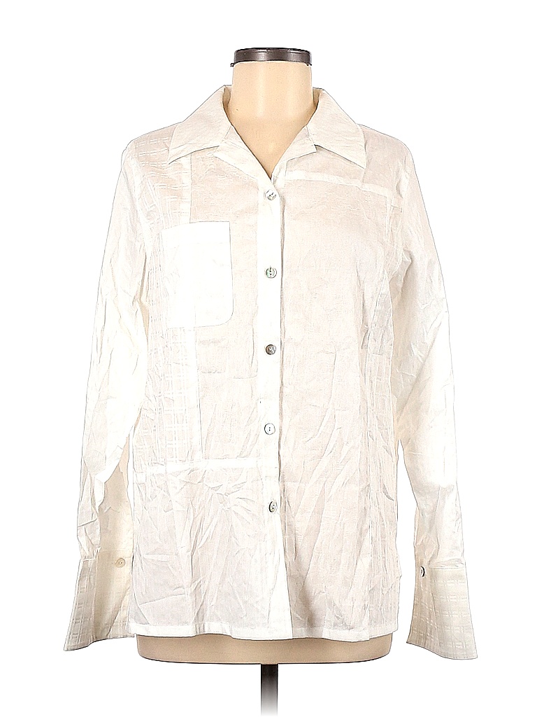 Travelsmith 100 Cotton Solid Colored White Long Sleeve Button Down Shirt Size M 71 Off Thredup 3354