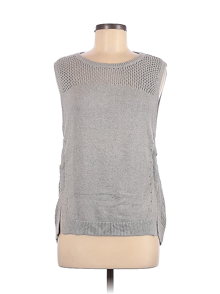 One Grey Day Los Angeles Color Block Solid Gray Sweater Vest Size M ...