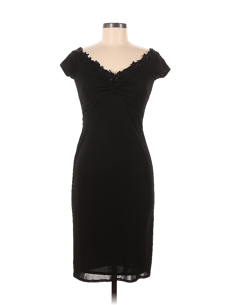 David Meister 100% Polyester Solid Black Cocktail Dress Size 6 - photo 1