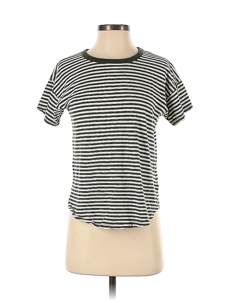 Madewell Stripes Black Gray Short Sleeve T-Shirt Size XXS - photo 1
