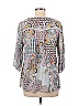 Assorted Brands Gray White Long Sleeve Blouse Size 4 - photo 2