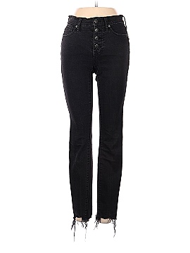 Madewell 9" Mid-Rise Skinny Jeans in Berkeley Black: Button-Through Edition (view 1)