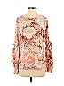 LC Lauren Conrad 100% Polyester Orange Brown Long Sleeve Blouse Size M - photo 1