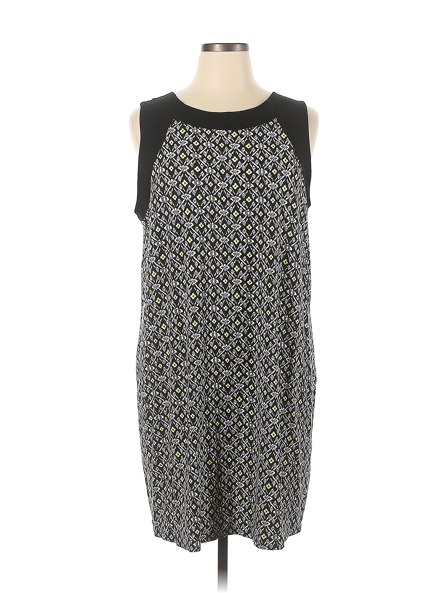 J.Jill Color Block Multi Color Black Casual Dress Size XL 75 off