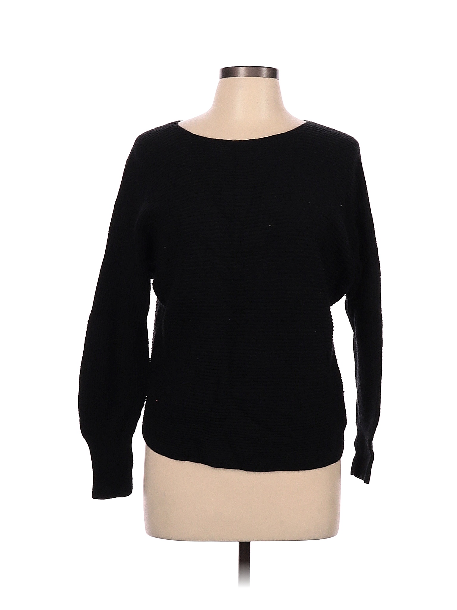 Jcpenney Color Block Solid Black Pullover Sweater Size L 56 off