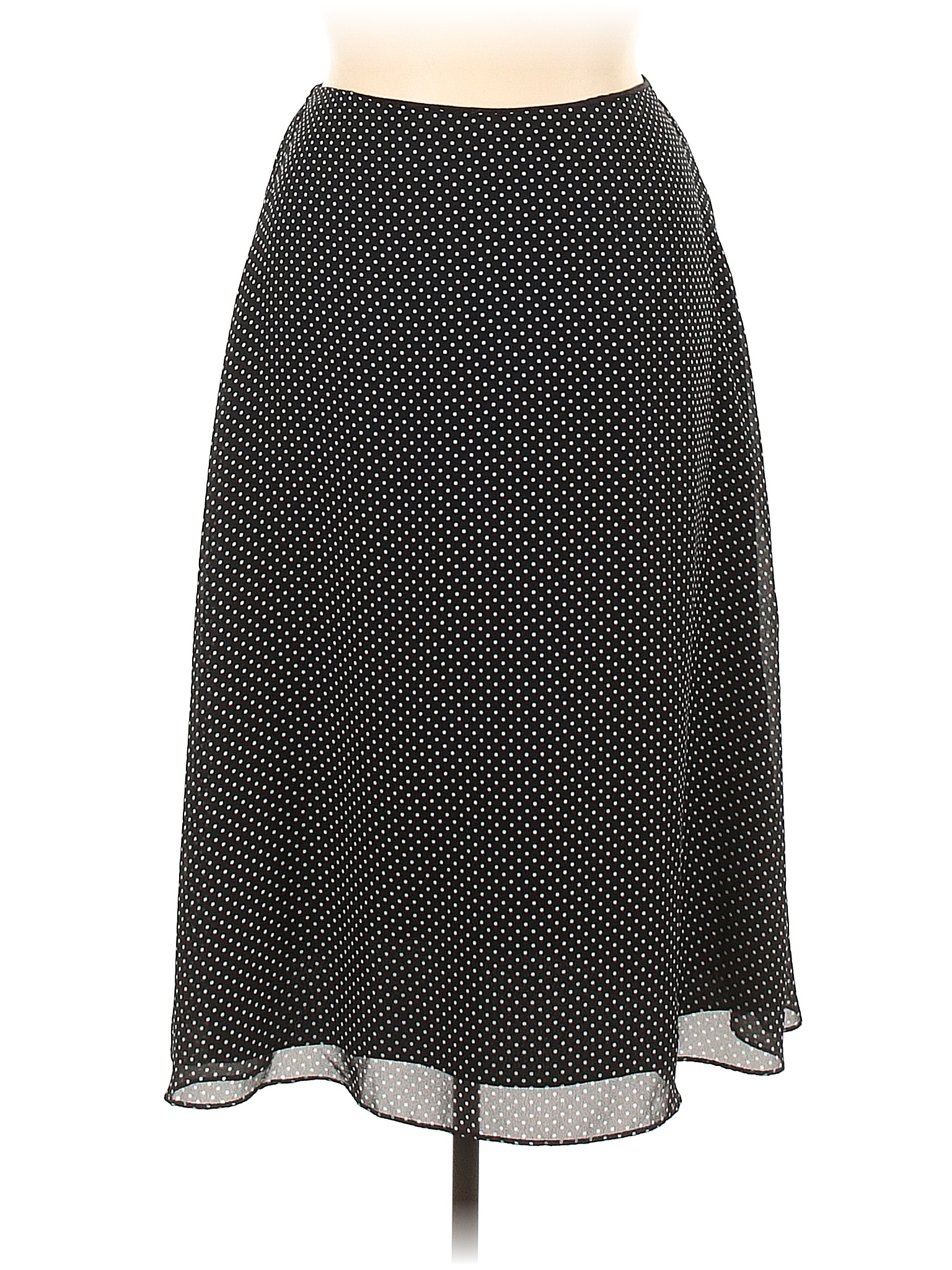 Coldwater Creek 100 Polyester Polka Dots Black Casual Skirt Size 14 73 off thredUP