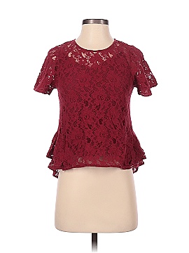 Lace & Mesh Short Sleeve Blouse (view 1)