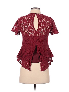 Lace & Mesh Short Sleeve Blouse (view 2)