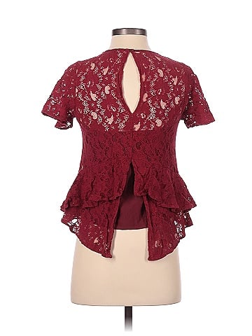 Lace & Mesh Short Sleeve Blouse (view 2)