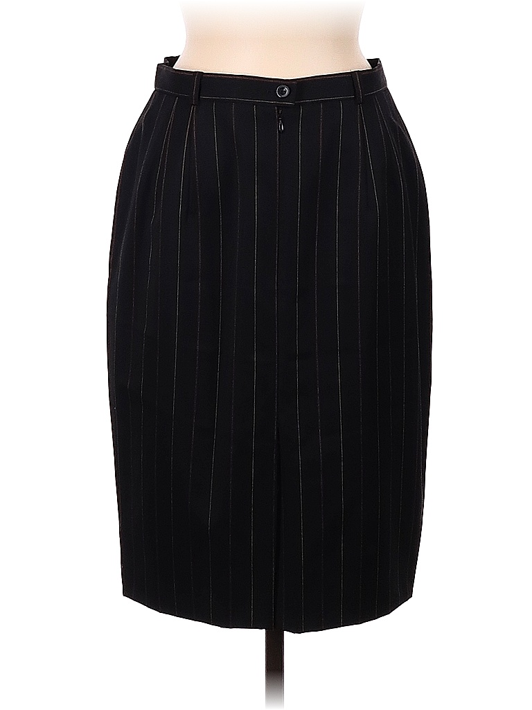 Escada 100% Wool Stripes Black Wool Skirt Size 38 (EU) - photo 1