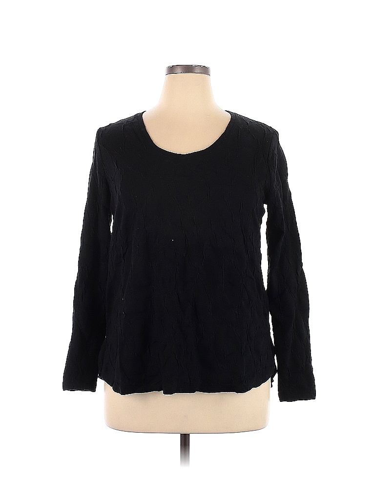 Simply Vera Vera Wang Solid Black Long Sleeve Top Size XL - 68% off ...