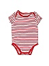 First Impressions 100% Cotton Stripes Red Short Sleeve Onesie Size 0-3 mo - photo 1