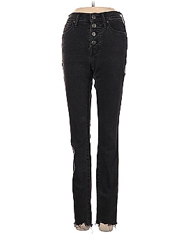 Madewell 9" Mid-Rise Skinny Jeans in Berkeley Black: Button-Through Edition (view 1)